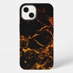 Funda de teléfono abstracta de lava fundida negra
