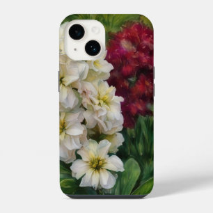 Para iPhone 14 Funda de teléfono artística con flores rojas profu