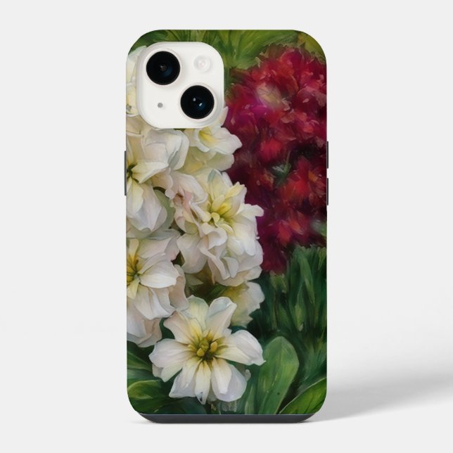 Para iPhone Funda de teléfono artística con flores rojas profu (Reverso )