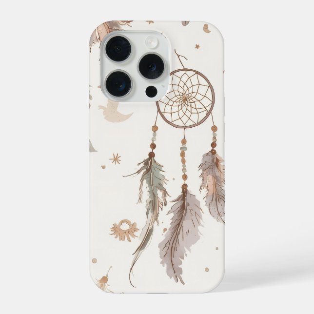 Para iPhone Funda de teléfono atrapasueños boho con plumas eté (Reverso )