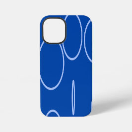 Para iPhone 12 Mini Funda de teléfono azul con círculos y bucle