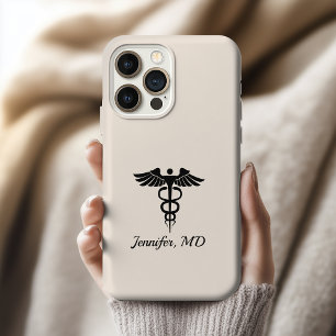Funda de teléfono Caduceo personalizada regalo enf