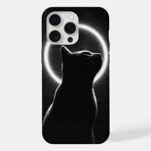 Funda de teléfono Celestial Black Cat Lunar Halo