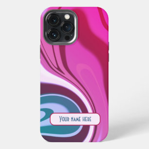 Para iPhone 13 Pro Max Funda de teléfono celular abstracta vibrante rosa