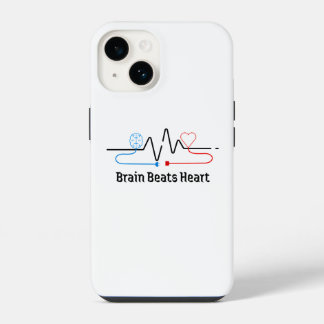 Para iPhone 14 Funda de teléfono Cerebro sobre Corazón