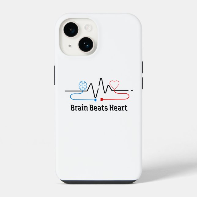 Para iPhone Funda de teléfono Cerebro sobre Corazón (Reverso )
