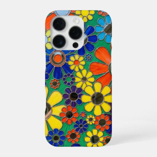 Para iPhone 16 Pro Funda de teléfono Colorido Mosaico de Margarita Ar