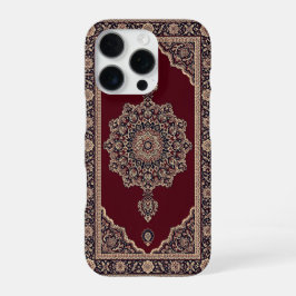 Para iPhone 16 Pro Funda de teléfono con alfombra persa roja clásica 