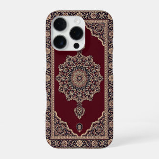 Para iPhone 16 Pro Funda de teléfono con alfombra persa roja clásica 