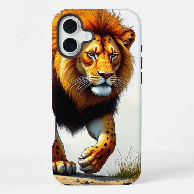 Para iPhone Funda de teléfono con arte de león (Reverso )