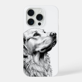 Funda de teléfono con arte de línea fina de Golden