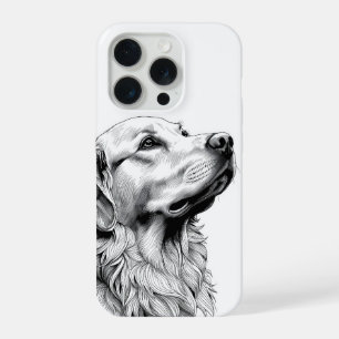 Funda de teléfono con arte de línea fina de Golden