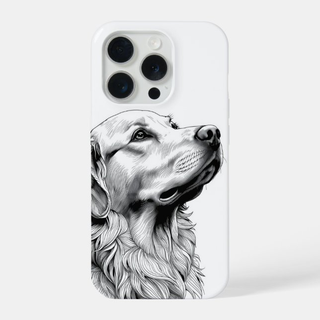 Para iPhone Funda de teléfono con arte de línea fina de Golden (Reverso )