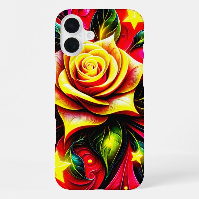 Para iPhone Funda de teléfono con arte de rosa (Reverso )