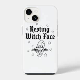 Para iPhone 14 Funda de teléfono con cara de bruja descansando – 
