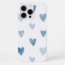 Funda de teléfono con corazón de acuarela azul