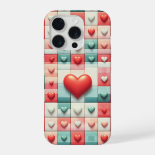 Funda de teléfono con corazón rojo 3D romántico -