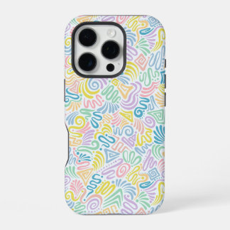 Para iPhone 16 Pro Funda de teléfono con divertido garabato colorido