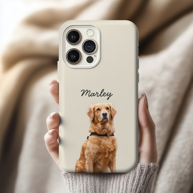Para iPhone Funda de teléfono con foto personalizada de perro, (Custom Dog Photo Phone Case Gift for Her or Him, Personalized Pet Name Phone Case Birthday Gift)