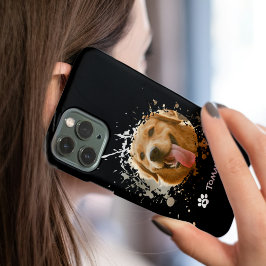 Para iPhone 14 Funda de teléfono con foto y nombre de mascota per