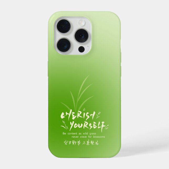 Para iPhone Funda de teléfono con gradiente verde de hierba (Reverso )