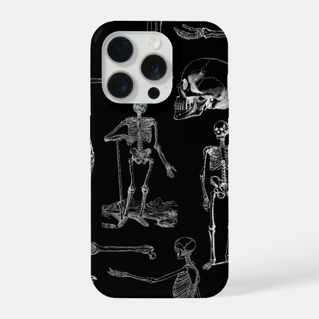 Para iPhone Funda de teléfono con ilustración de esqueleto vin (Reverso )