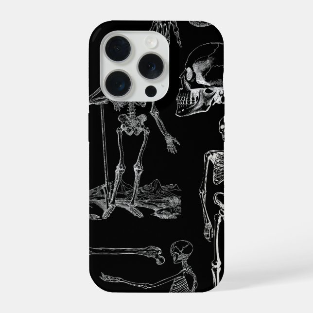 Para iPhone Funda de teléfono con ilustración de esqueleto vin (Reverso )