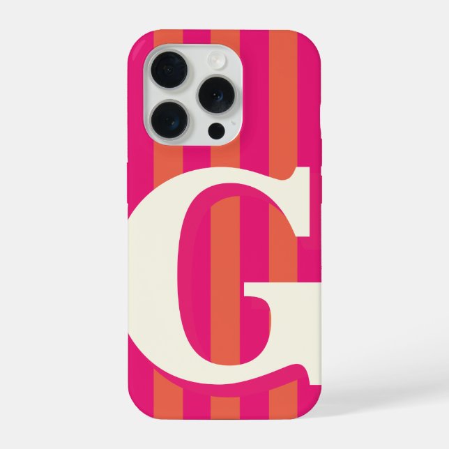 Para iPhone Funda de teléfono con inicial personalizada en neg (Reverso )
