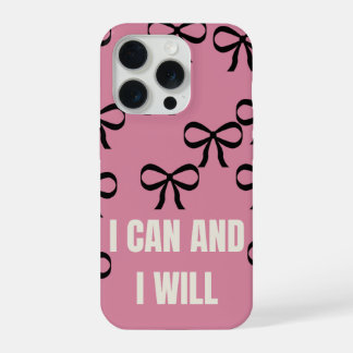 Funda de teléfono con lazo rosa 'Lo Puedo y Lo Har