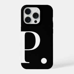 Funda de teléfono con letra inicial negra personal