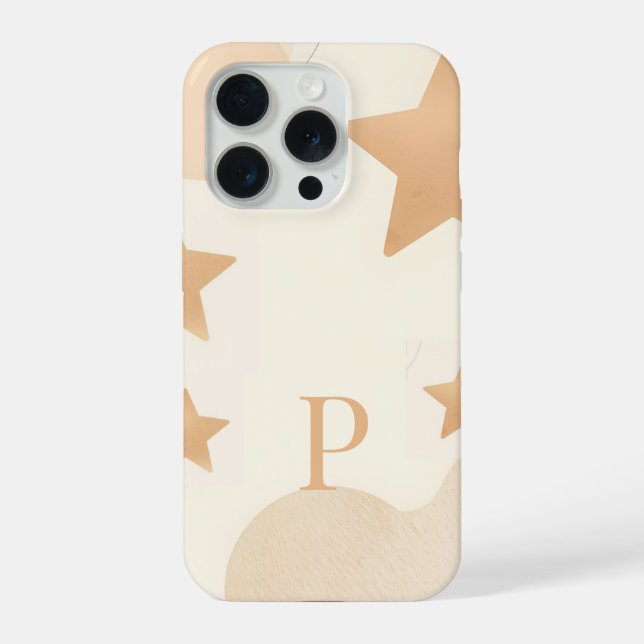 Para iPhone Funda de teléfono con letra P monograma minimalist (Reverso )