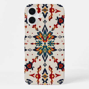 Para iPhone 16 Plus Funda de teléfono con medallón de arte popular vib