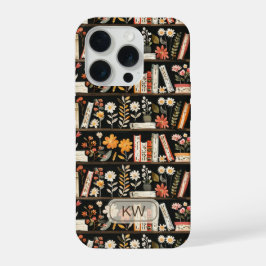 Funda de teléfono con monograma de estantería acog
