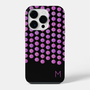 Para iPhone 14 Pro Funda de teléfono con monograma de hebras de crist