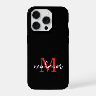 Funda de teléfono con monograma personalizado negr