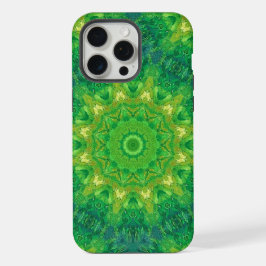 Funda de teléfono con patrón circular verde