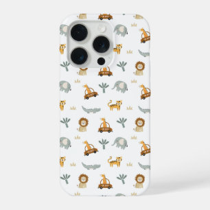 Funda de teléfono con patrón de animales lindos de