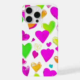 Funda de teléfono con patrón de corazón colorido |