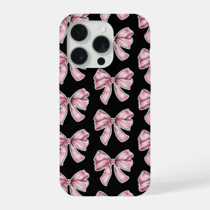 Funda de teléfono con patrón de lazo rosa