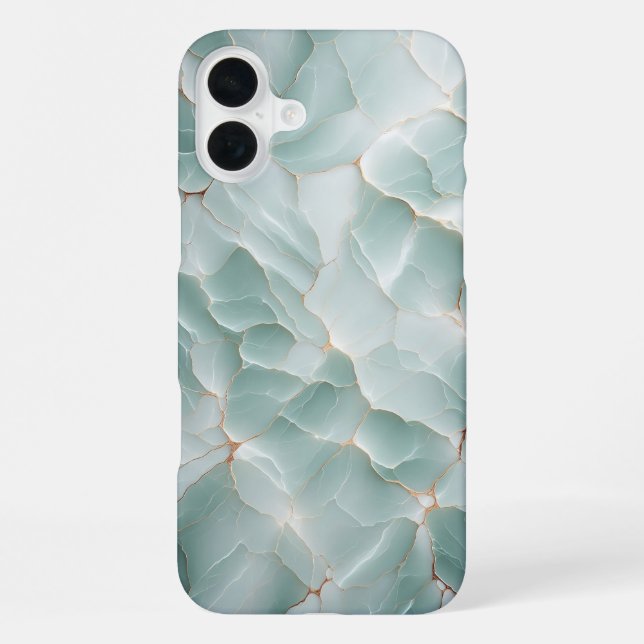 Para iPhone Funda de teléfono con patrón de mármol verde menta (Reverso )