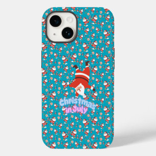 Para iPhone 14 Funda de teléfono con patrón divertido de Santa pa