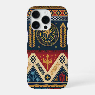 Para iPhone 16 Pro Funda de teléfono con patrón geométrico tribal de