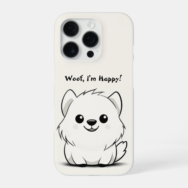 Para iPhone Funda de teléfono con personaje de perro lindo (Reverso)