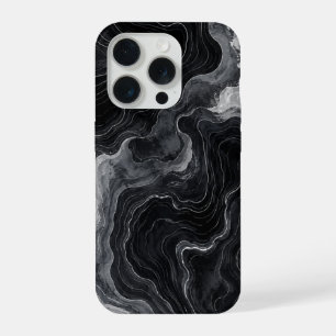 Funda de teléfono con remolino de mármol negro