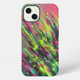 Funda de teléfono con salpicaduras de pintura neón