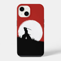 Funda de teléfono con silueta de guerrero samurái 