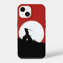 Para iPhone 14 Funda de teléfono con silueta de guerrero samurái 