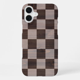 Para iPhone 16 Plus Funda de teléfono con textura de tablero de ajedre