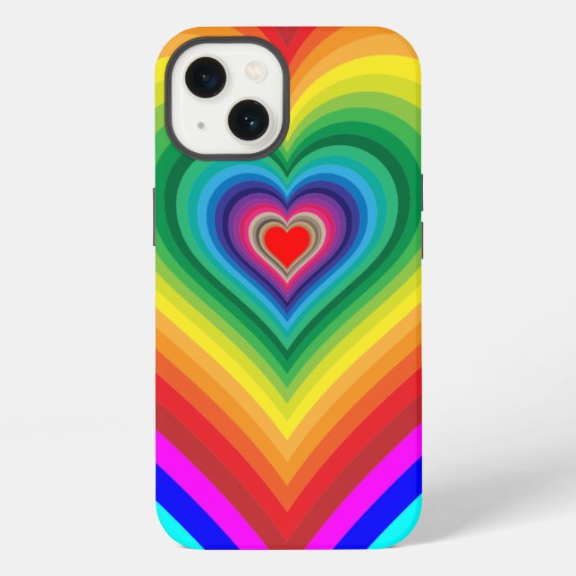 Para iPhone Funda de teléfono Corazón Arcoíris (Reverso )