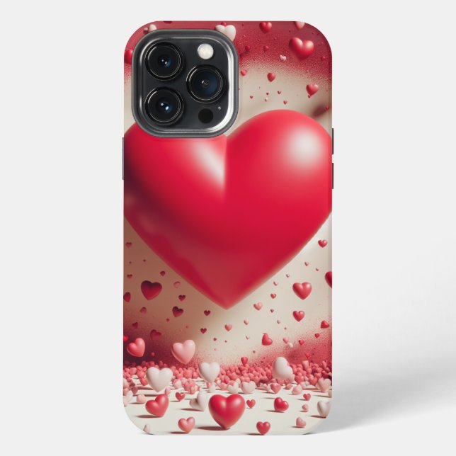 Para iPhone Funda de teléfono Corazón Rojo (Reverso )